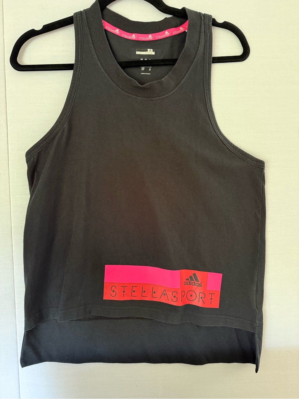 Adidas by Stella McCartney Black Tank with Pink StellaSport Panel